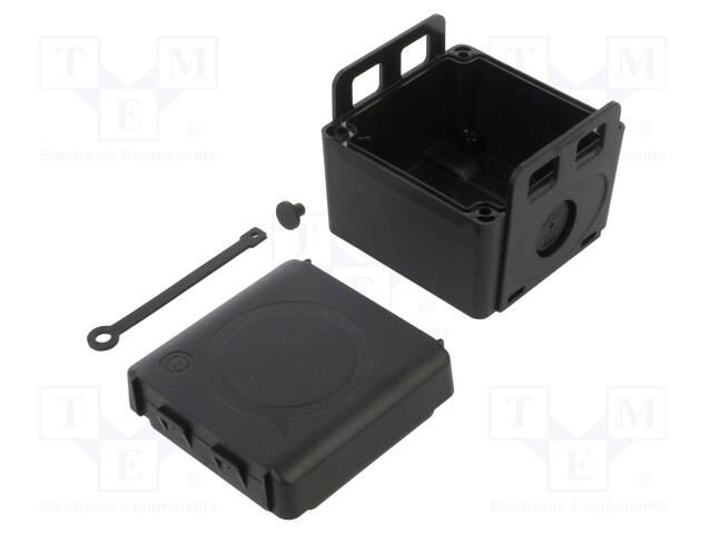 Enclosure: junction box; X: 75mm; Y: 75mm; Z: 57mm; black; IP66