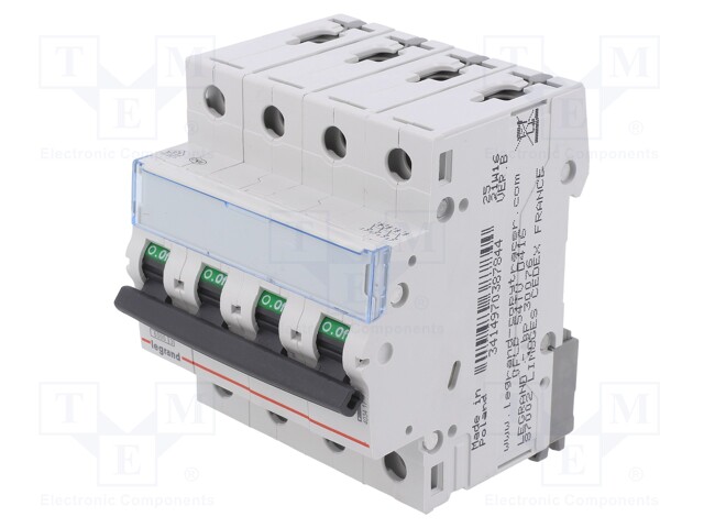 Circuit breaker; 400VAC; Inom: 16A; Poles: 4; DIN; Charact: B; 6kA