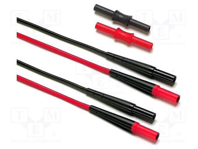 Test lead; silicone; 10A; red and black