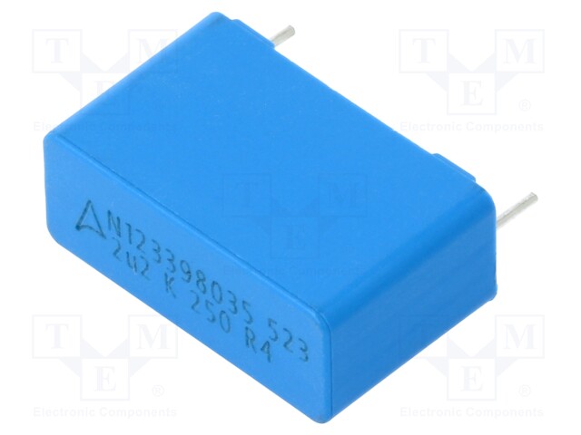 Capacitor: polyester; 2.2uF; 160VAC; 250VDC; 22.5mm; ±10%; THT