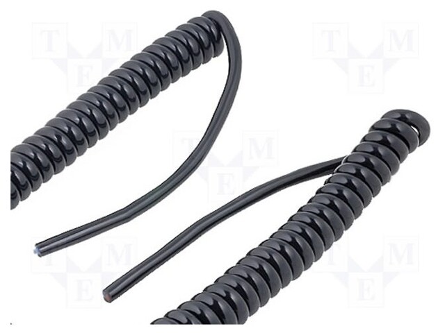 Wire: coiled; UNITRONIC® SPIRAL; 4x0,14mm2; PUR; black; 250V; 0.2m