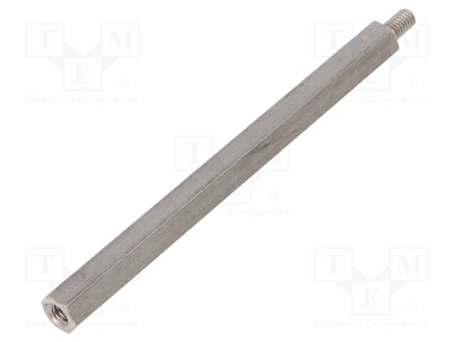 Screwed spacer sleeve; Int.thread: M4; 85mm; Ext.thread: M4