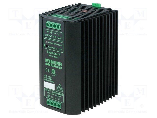 Power supply: switched-mode; 120W; 22÷28VDC; 5A; 3x360÷520VAC