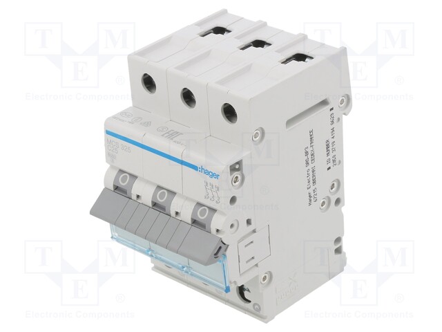 Circuit breaker; 230/400VAC; Inom: 25A; Poles: 3; DIN; Charact: C