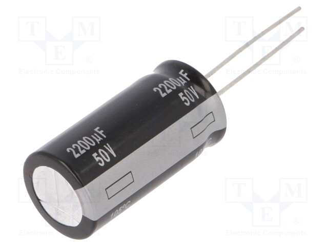 Capacitor: electrolytic; THT; 2200uF; 50VDC; Ø16x31.5mm; ±20%