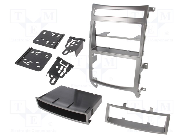 Radio mounting frame; Hyundai; 1 DIN,2 DIN; silver