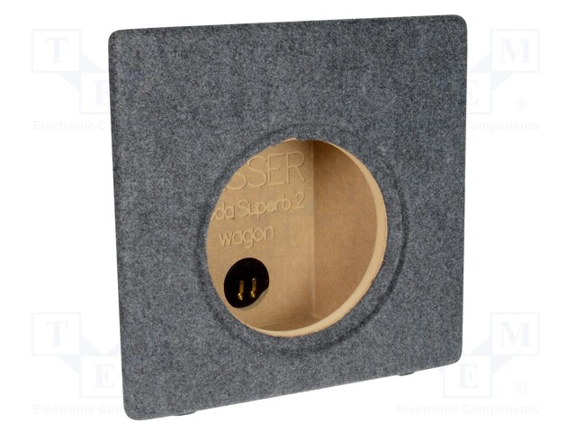 Car loudspeaker enclosure; MDF; gray melange; textil; 15l; 250mm