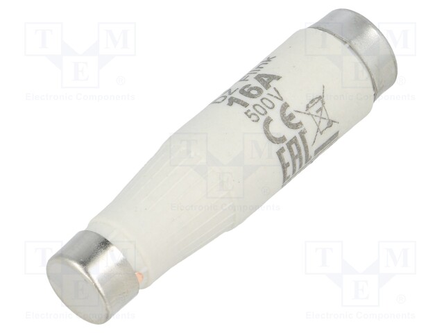 Fuse: fuse; quick blow; 16A; 500VAC; 500VDC; ceramic; DI; D