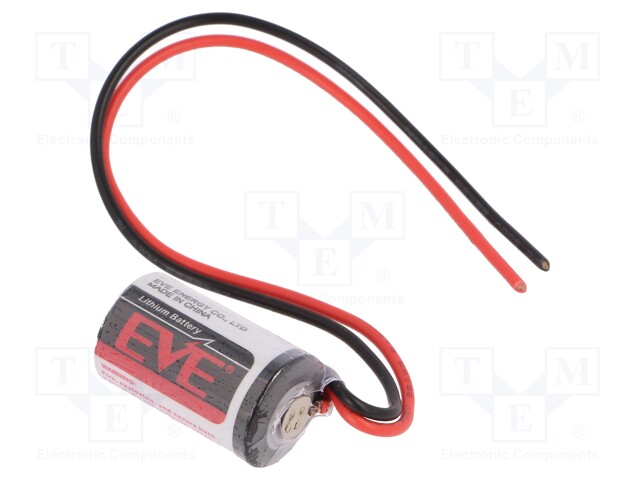 Battery: lithium; 3.6V; 1/2AA,1/2R6; 150mm leads; Ø14.5x25.4mm