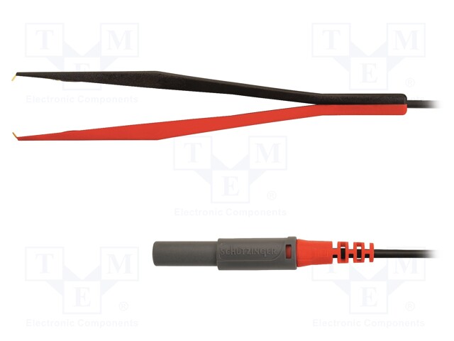 Kelvin cable; 1.5m; red and black; 1A; 70VDC; Plating: gold-plated