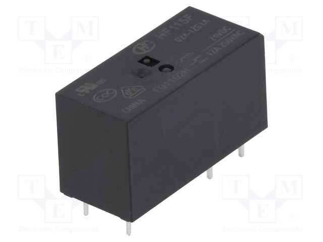 Relay: electromagnetic; SPDT; Ucoil: 24VDC; 12A/250VAC; 12A/24VDC