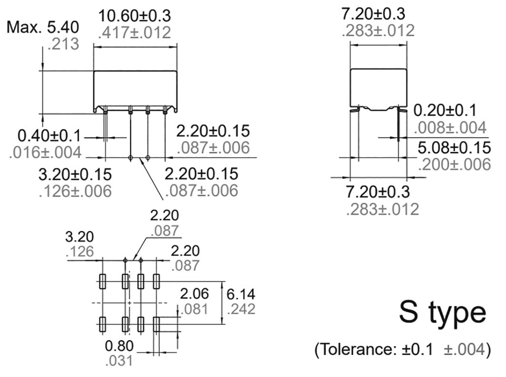 Signal Relay, 24 VDC, DPDT, 2 A, AGQ Series, SMD, Non Latching