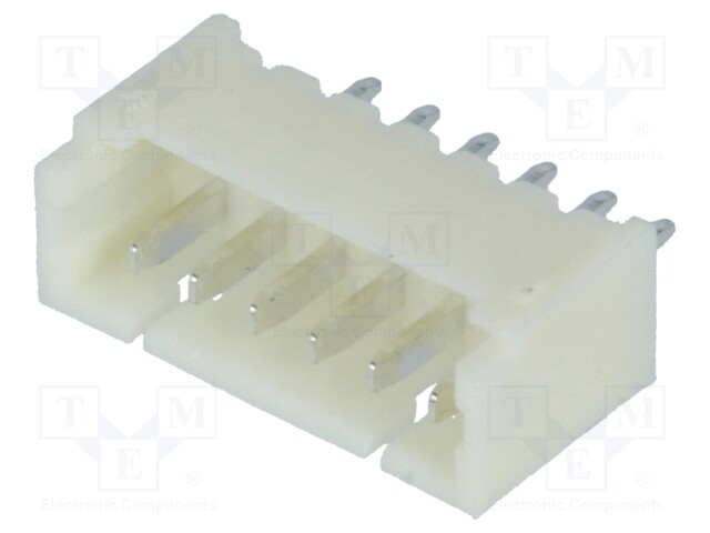 Socket; wire-board; male; 1.25mm; PIN: 6; THT; 125V; 1A; tinned