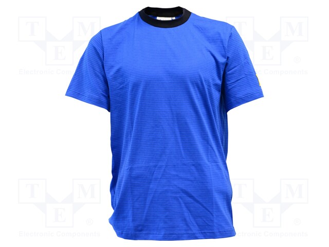 T-shirt; ESD; L; EN 61340-5-1; cotton,conductive fibers; blue