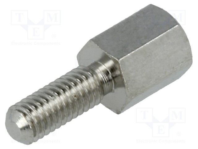 Screwed spacer sleeve; Int.thread: UNC4-40; 6mm; Ext.thread: M3