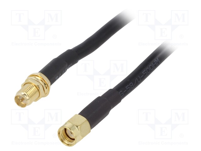 Cable; 50Ω; 2m; RP-SMA male,RP-SMA female; black; straight