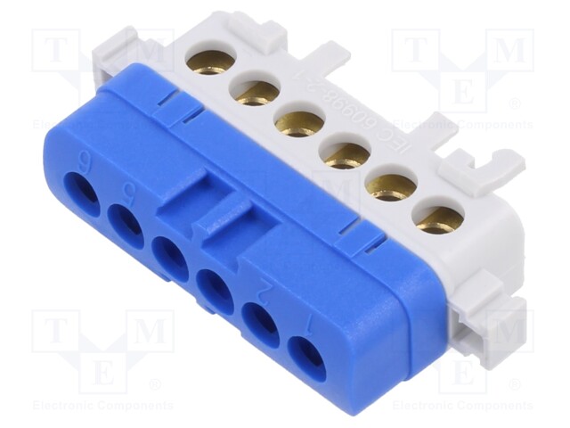 Splice terminal: distribution block; ways: 1; terminals: 6; TS35