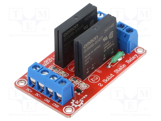 Module: relay; solid state relay; Channels: 2; 5VDC; max.240VAC; 2A