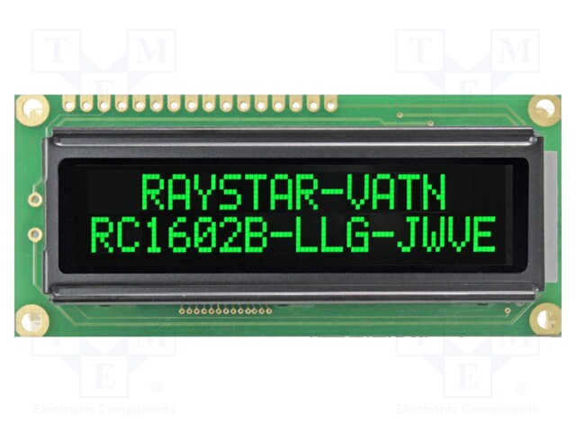 Display: LCD; alphanumeric; VA Negative; 16x2; 80x36x13.2mm; LED