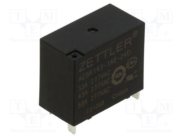 Relay: electromagnetic power; SPST-NO; Ucoil: 24VDC; 50A; PCB; 1.6W