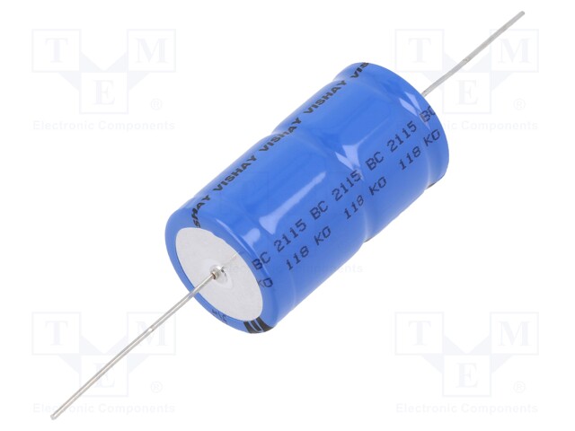 Electrolytic Capacitor, 470 µF, 100 V, 118 AHT Series, ± 20%, Axial Leaded, 8000 hours @ 125°C