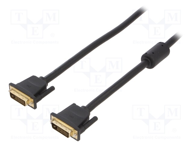 Cable; dual link; DVI-D (24+1) plug,both sides; 2m; black; 31AWG