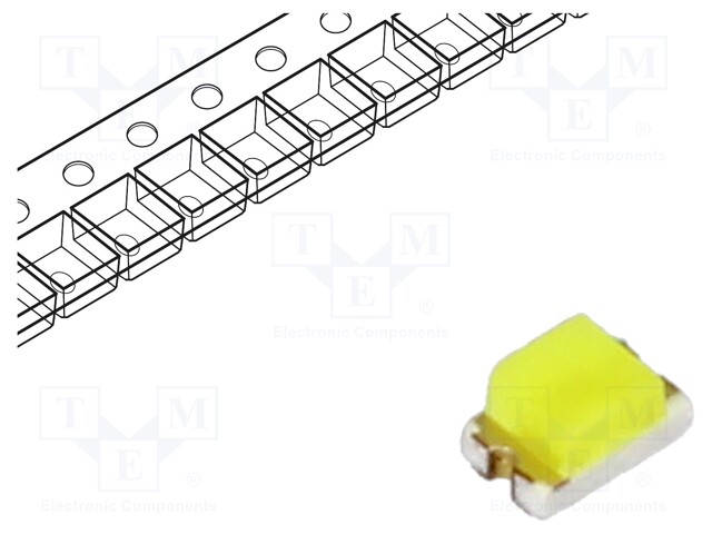 LED; SMD; 0805; white; 285mcd; 120°; 5mA; 2.8V; Lens: transparent