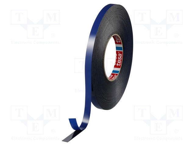 Tape: fixing; W: 12mm; L: 25m; D: 800um; V: double-sided; black; 70°C