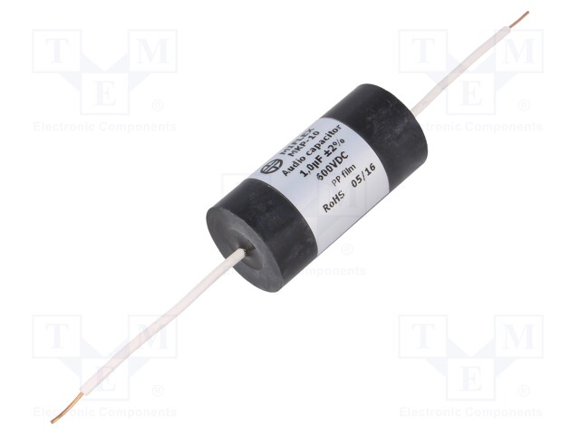 Capacitor: polypropylene; 1uF; 600VDC; ±2%; Ø25x51mm; -25÷85°C