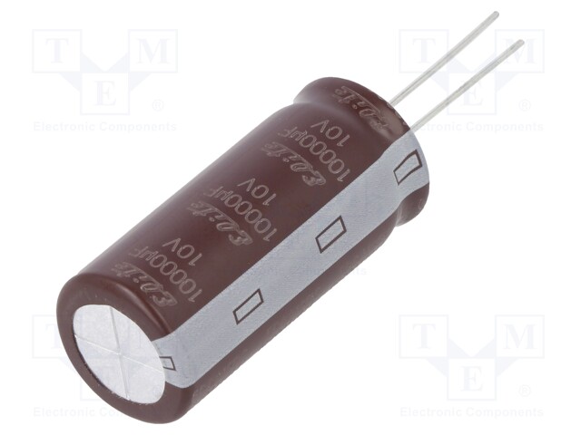 Capacitor: electrolytic; low impedance; THT; 10000uF; 10VDC; ±20%