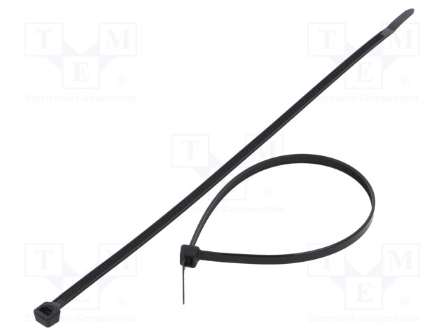 Cable tie; L: 250mm; W: 4.8mm; polyamide; 333N; black; Ømax: 66mm