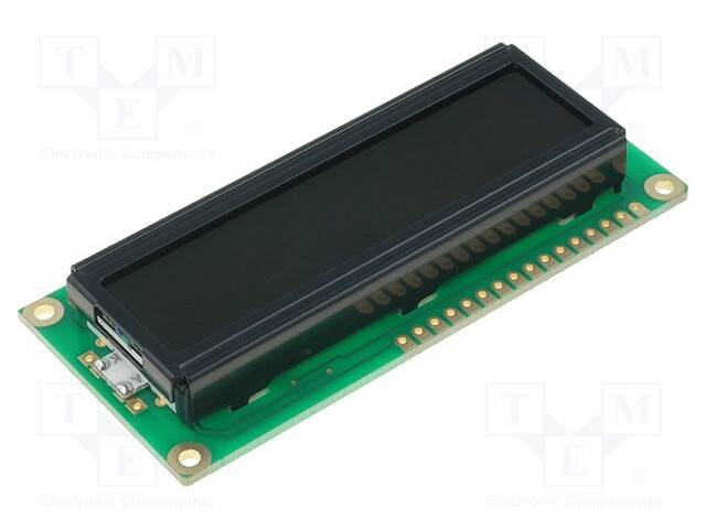 Display: LCD; alphanumeric; FSTN Negative; 16x2; 80x36x13.2mm; LED