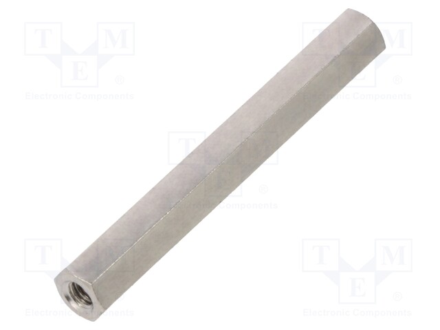 Screwed spacer sleeve; Int.thread: M4; 55mm; hexagonal; brass