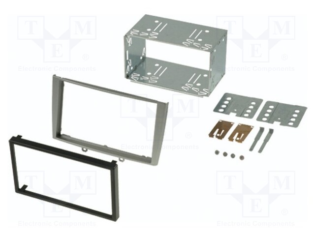 Radio mounting frame; Peugeot; 2 DIN; silver