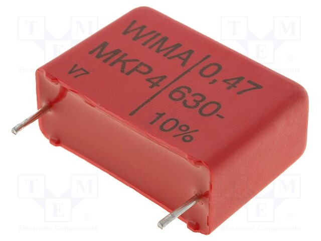 Capacitor: polypropylene; 470nF; 22.5mm; ±10%; 10.5x19x26.5mm