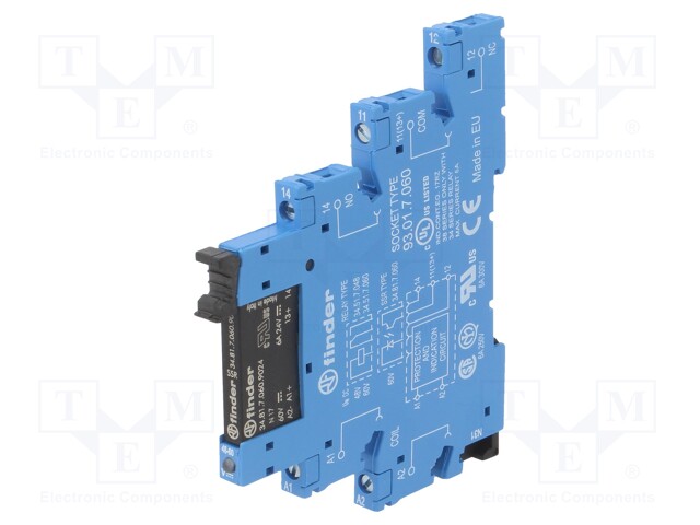 Relay: interface; SPST-NO; Ucoil: 60VDC; 2A; 2A/24VDC; Mounting: DIN