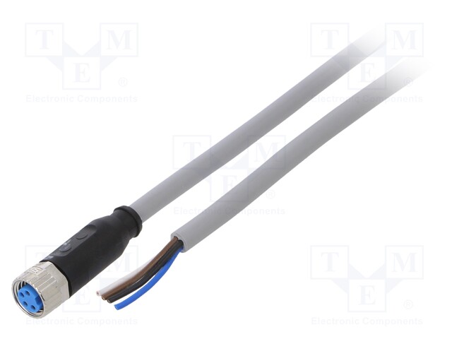 Connection lead; M8; PIN: 4; straight; 5m; plug; 60VAC; 4A; -30÷80°C