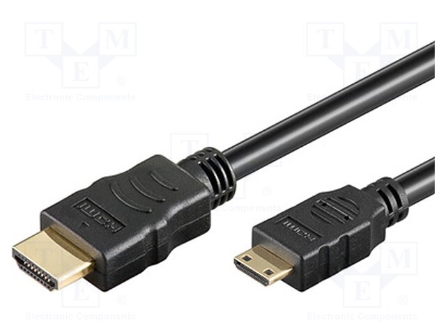 Cable; HDMI 1.4; HDMI mini plug,HDMI plug; 3m; black