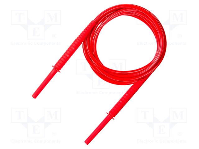 Test lead; banana plug-banana plug; insulated; Urated: 11kV; red