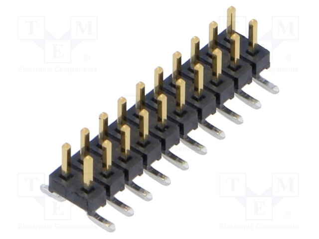 Connector: pin strips; male; PIN: 20; 2mm; gold-plated; SMT