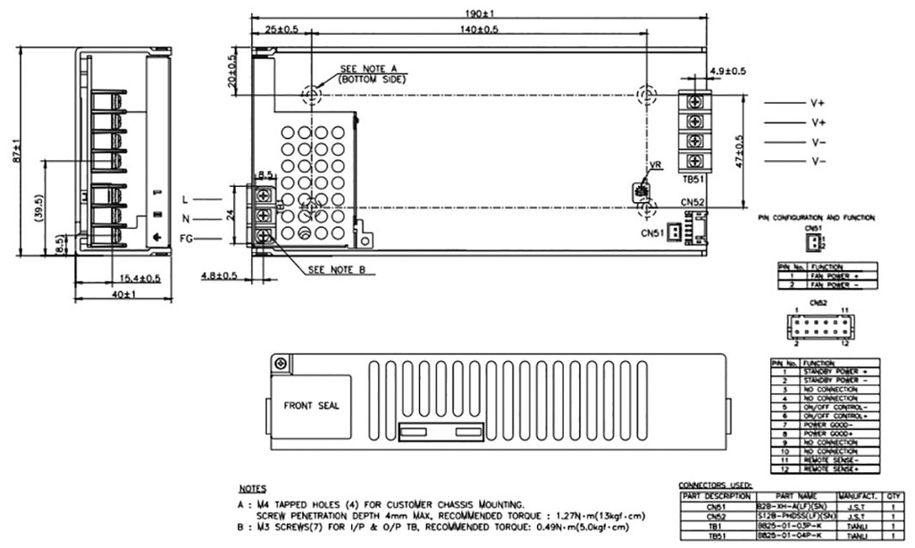 Power supply: switched-mode; open; 349.2W; 120÷370VDC; 85÷265VAC