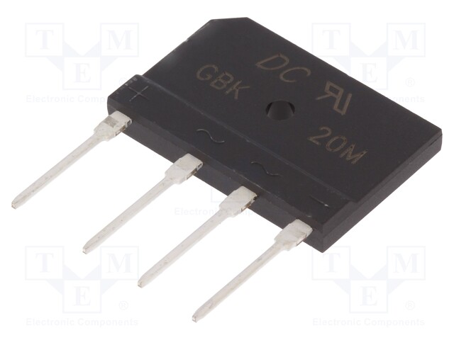 Single-phase bridge rectifier; Urmax: 1000V; If: 3.6A; Ifsm: 260A