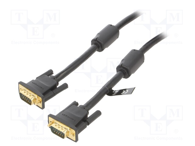 Cable; D-Sub 15pin HD plug,both sides; black; 5m; Øcable: 6mm