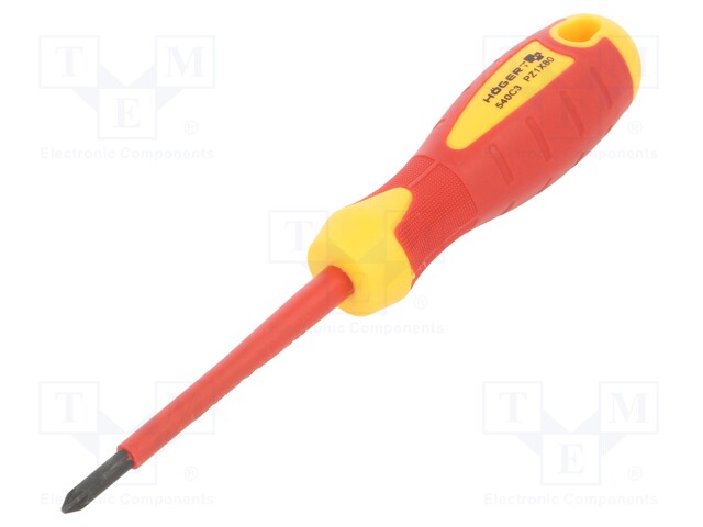 Screwdriver; insulated; Pozidriv®; PZ1; 80mm; 1kVAC; tool steel