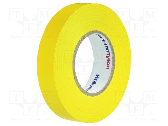 Tape: electrical insulating; W: 15mm; L: 10m; D: 0.15mm; yellow; 220%