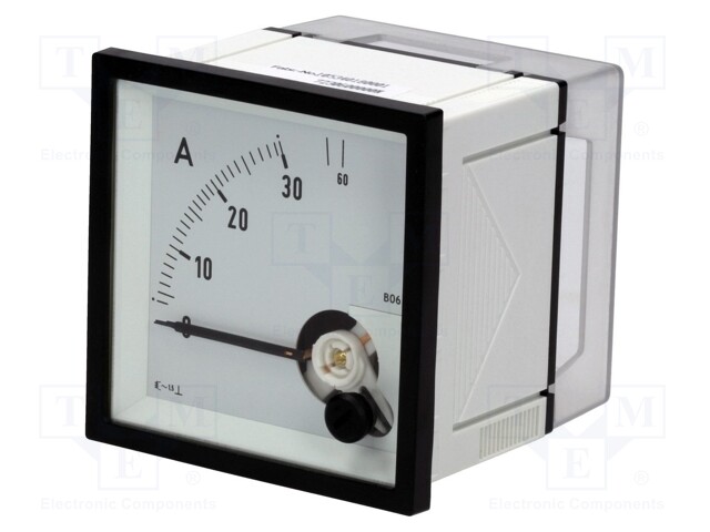 Meter: panel; analogue; 0÷30/60A; True RMS; Class: 1,5; 45÷65Hz