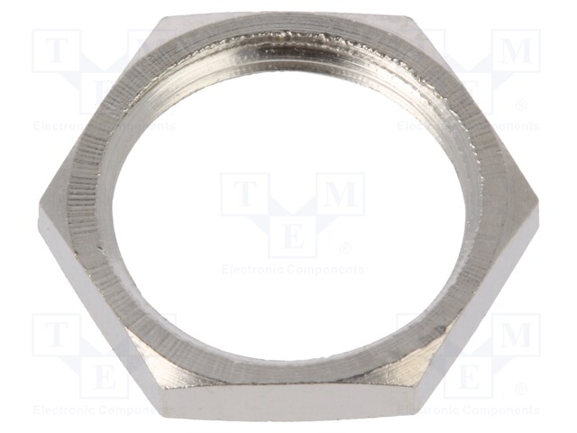 Nut; Mat: brass; Plating: nickel; Thread: M12; Nut: hexagonal