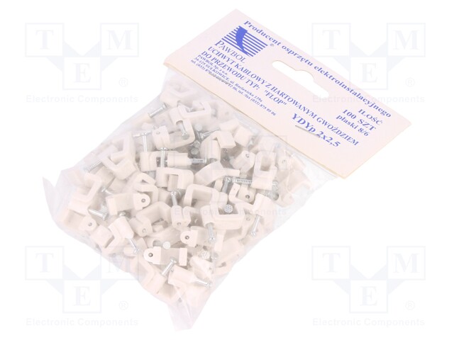 Holder; white; Application: YDYp 2x2,5,for flat cable; 100pcs.