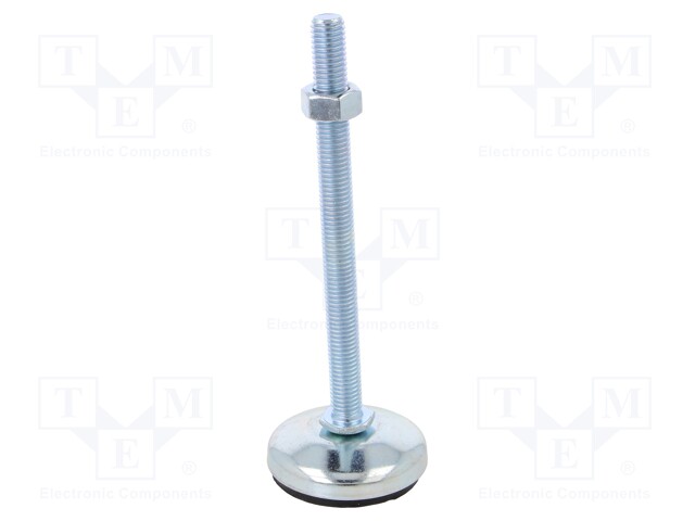 Foot of pin; rigid; Base dia: 55mm; M12; steel; Plunger mat: steel