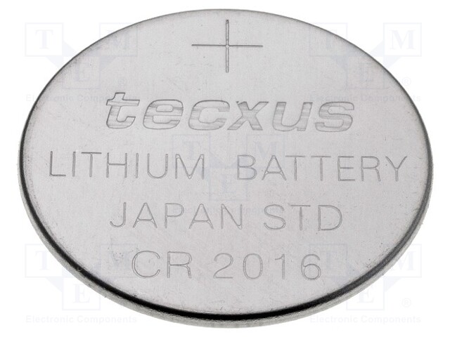 Battery: lithium; 3V; CR2016,coin; Batt.no: 1; Ø20x1.6mm; 90mAh